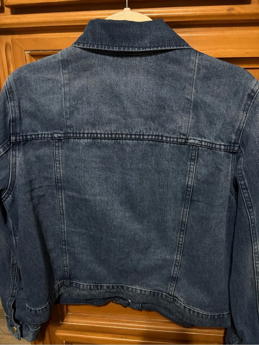 Michael Kors Dark Blue Denim Jacket with Gold Buttons